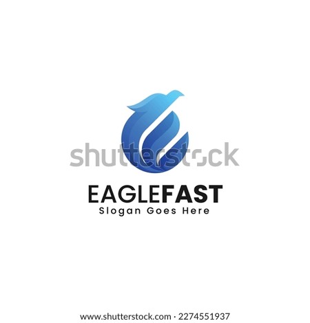 Vector Logo Illustration Eagle Fast Gradient Colorful Style