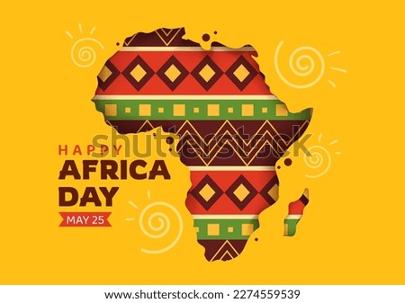Happy Africa Day on 25 May Illustration with Culture African Tribal Figures in Flat Cartoon Hand Drawn for Web Banner or Landing Page Templates Royalty-Free Stock Photo #2274559539