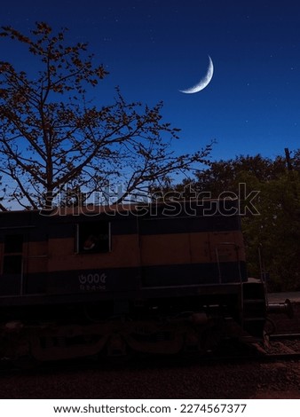 train track full moon stock photos, images 
 pictures