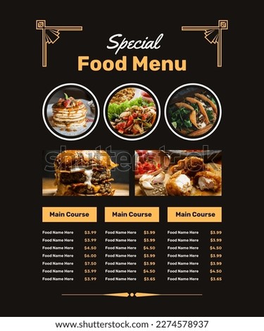 fast food menu design templates Royalty-Free Stock Photo #2274578937