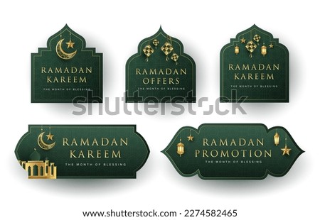 Ramadan Label Collection. Promotion sale label template for ramadan and hari raya concept. Royalty-Free Stock Photo #2274582465