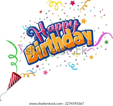 Happy Birthday message for banner or poster design illustration