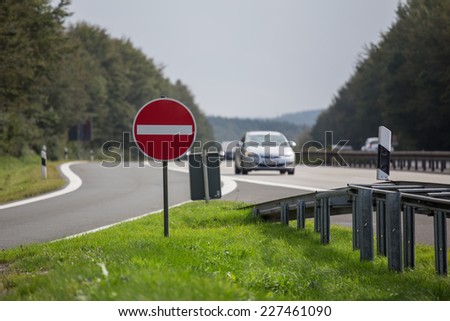 highway resting place no entry sign