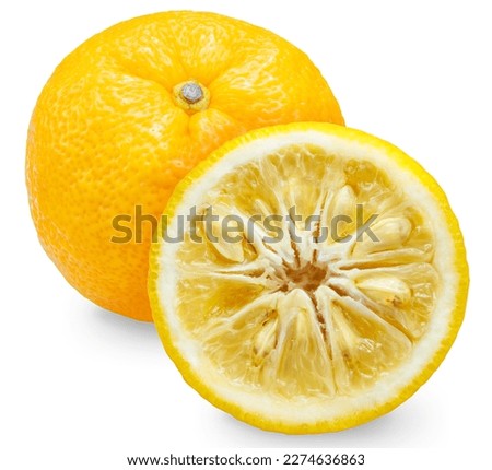 Yuzu Orange fruit on White backghround. Sweet Yuzu Orange fruit isolate on white with clipping path. Royalty-Free Stock Photo #2274636863