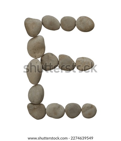 Letter E in stone isolated