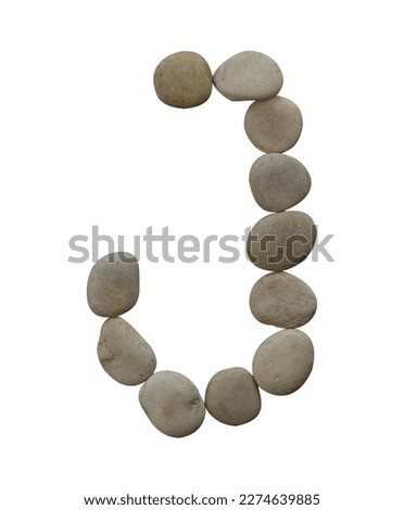 Letter J in stone isolated