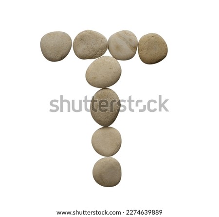 Letter T in stone isolated