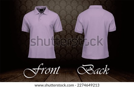 A collared t-shirt Purple 75 design with a flowers vintage background that you can use to stick the logo design you want.