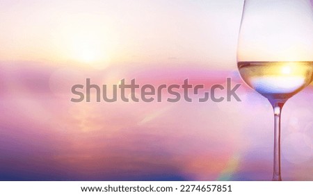 white wine on the summer sea background 