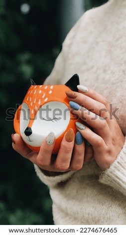 Nails ideas Beautiful nails Cute Cup of tea Fox Ideas for the day Photo by iPhone