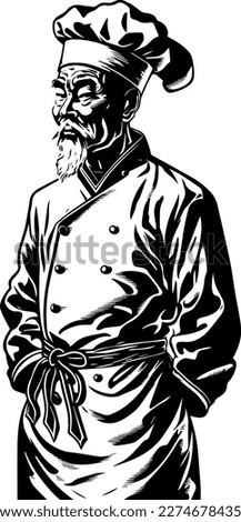 Chinese chef isolated on white