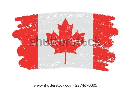 Brush stroke Canada flag.Flag of Canada in grunge style.