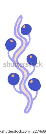 Hand drawn abstract tree branch flat icon. Vector illustration