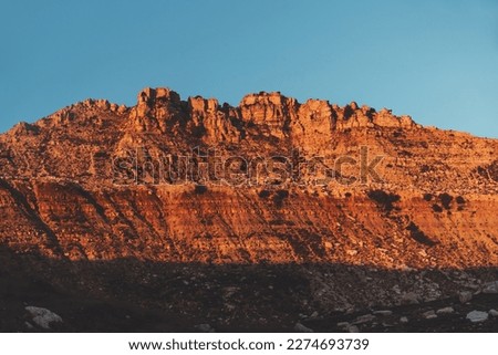 Beautiful mountain background lightened with sun