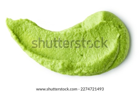 green vegetable puree isolated on white background, top view Royalty-Free Stock Photo #2274721493