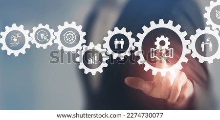 Business ecosystems and partnerships concept. Business collaboration strategies. The value of network and solution of creating new opportunities.  Task relations, collaboration, team building. Royalty-Free Stock Photo #2274730077