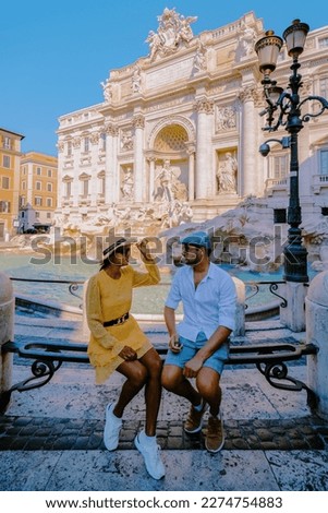 Trevi Fountain, Rome, Italy. City trip Rome couple on a city trip in Rome Italy