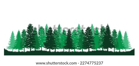 Pine tree vector of forest green nature silhouette landscape background panorama evergreen backdrop Royalty-Free Stock Photo #2274775237