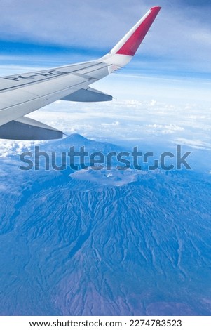 Aerial view with blue sky background