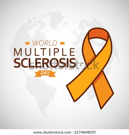 Multiple Sclerosis Day. World MS Day design with orange ribbon illustration