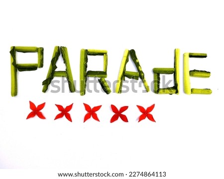 Leaf font parade isolated on white background. real radish vegetable plant leaves and flower set perfect font.