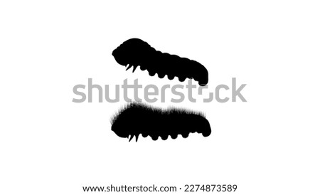 Caterpillar silhouette, high quality vector