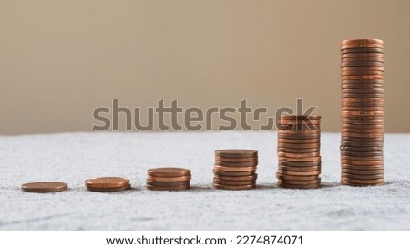 stack of one euro cents that show exponential growth, compound interest Royalty-Free Stock Photo #2274874071