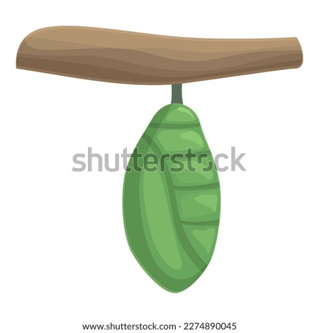 Branch cocoon icon cartoon vector. Natural leaf. Larva insect