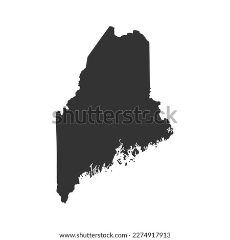 Maine map vector. Map of Maine state silhouette vector Royalty-Free Stock Photo #2274917913