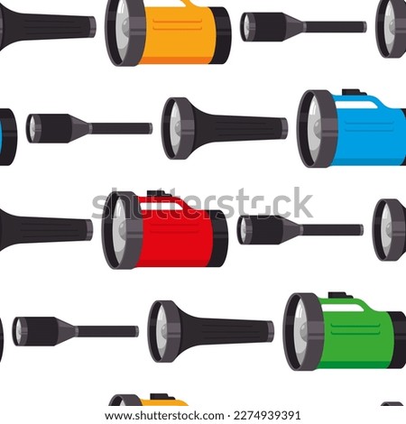 Flashlight vector cartoon seamless pattern background for wallpaper, wrapping, packing, and backdrop.
