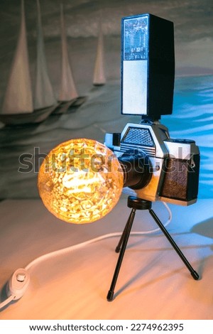 table lamp vintage film camera lamp lighting interior design collectibles