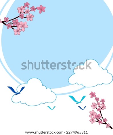 Background with flowers and leaves