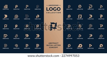 collection of initial letter P logo design template.