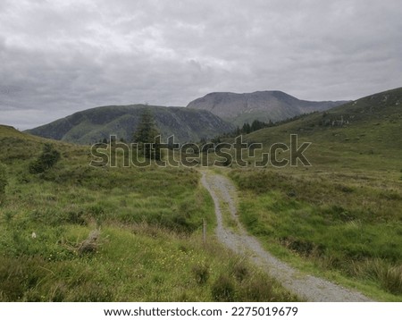Hiking trail in the scottish highlands next to ben nevis
