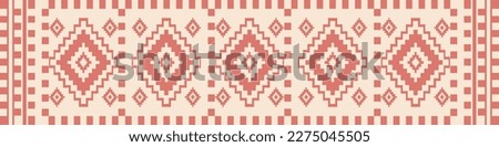 Southwest geometric colorful vintage pattern. Vector aztec kilim geometric square diamond pattern. Aztec kilim pattern use for border, carpet, area rug, tapestry, mat, home decoration elements. Royalty-Free Stock Photo #2275045505