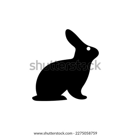 Rabbit icon, easter bunny animal symbol. Linear style sign for mobile concept and web design. Rabbit symbol logo illustration. vector graphics - Vector. Black side silhouette of a rabbit.
