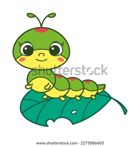 Cute Caterpillar Cartoon Vector Illustration