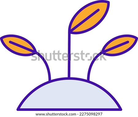 Growth business icon collection with purple orange outline style. symbol, set, web, line, technology, internet, design. Vector Illustration