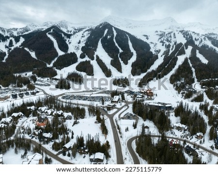 Fernie British Columbia Canada Alpine Ski Resort Mountain Slopes During Winter Day