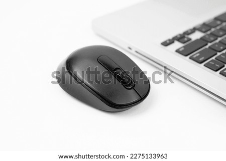 Wireless mouse on white background 