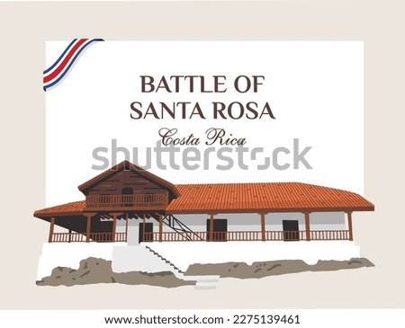 VECTORS. Editable banner for the Battle of Santa Rosa, held at "La Casona" (big house or large country estate) in Guanacaste, Costa Rica. Flat colors. Royalty-Free Stock Photo #2275139461