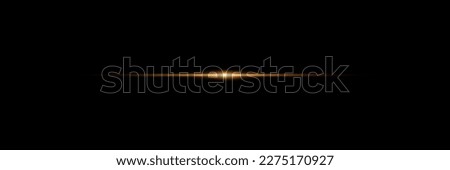 Abstract golden laser beam. Transparent isolated on black background. Vector illustration. lighting effect. directional spotlight Royalty-Free Stock Photo #2275170927