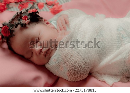 beautiful baby on pink background so adorable