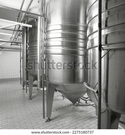 food industry brewery - tanks and installations for brewing beer  Royalty-Free Stock Photo #2275180737