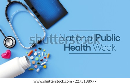 National Public health week observed each year During first full week of April across United states. 3D Rendering