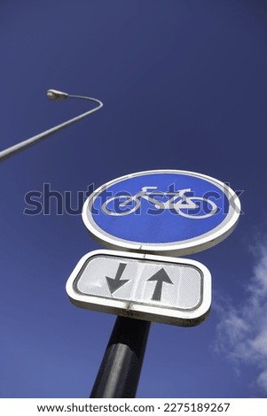 Signal detail for cyclists in a city in Spain, sports and health