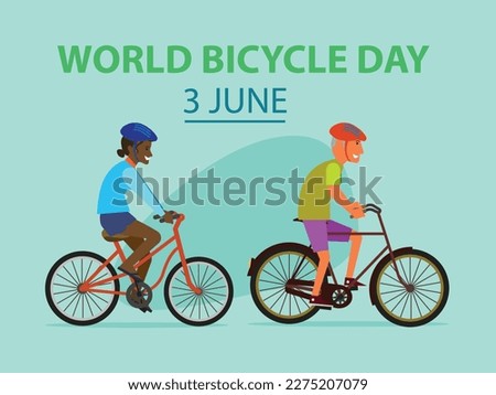 World Bicycle Day Concept. Men wear mask that ride bicycle