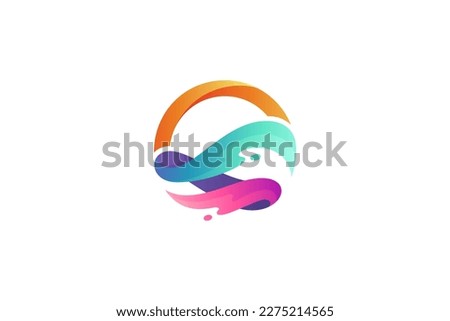 Ocean wave modern logo design