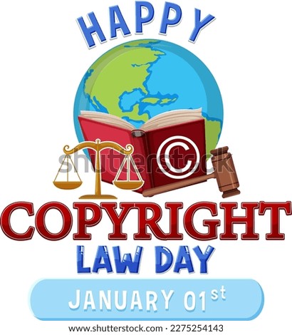 Copyright law day banner design illustration
