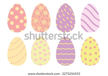 Easter Eggs vector art illustration, easter clip art, happy easter eggs flat design
